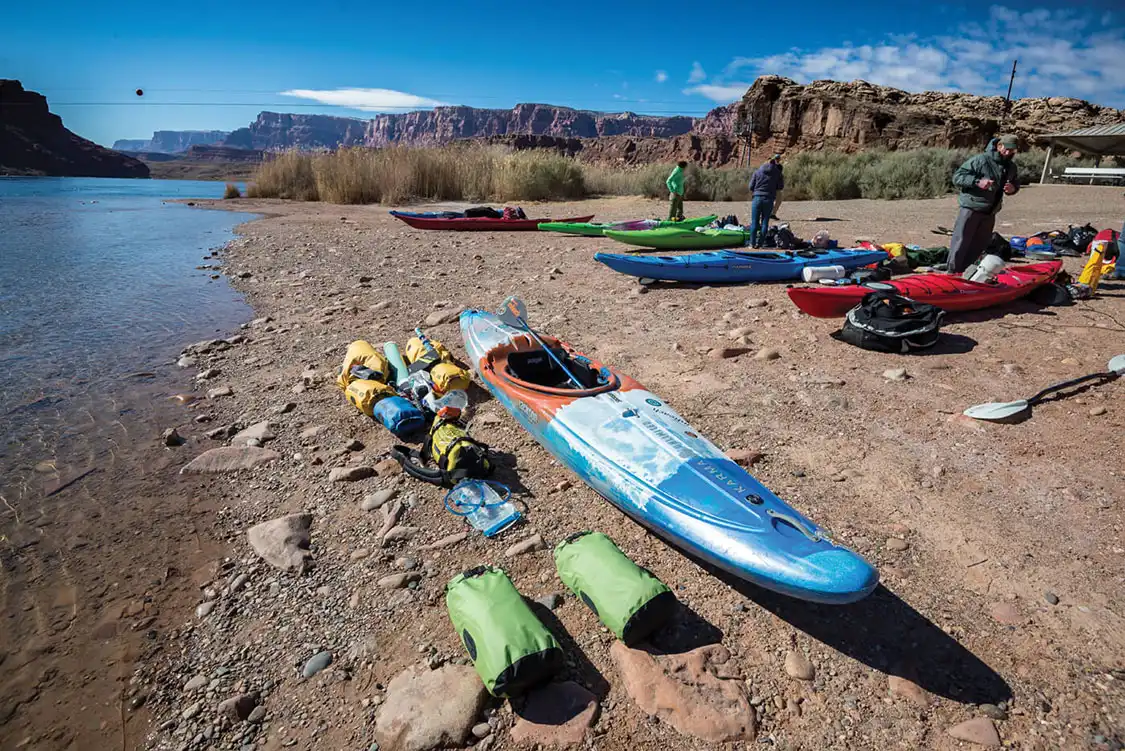 Somehow at the Lees Ferry put-in, I managed to fit all my gear into only a few dry bags, and those bags into my kayak.