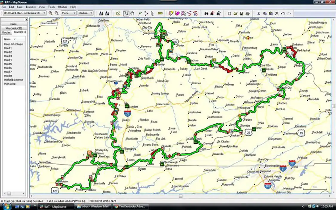 Kentucky Adventure Tour Map