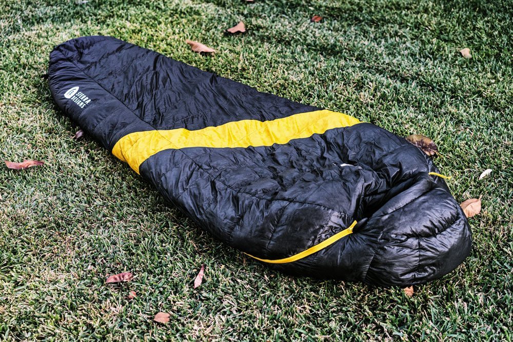 Sierra Designs Nitro black and yellow winter sleeping bag