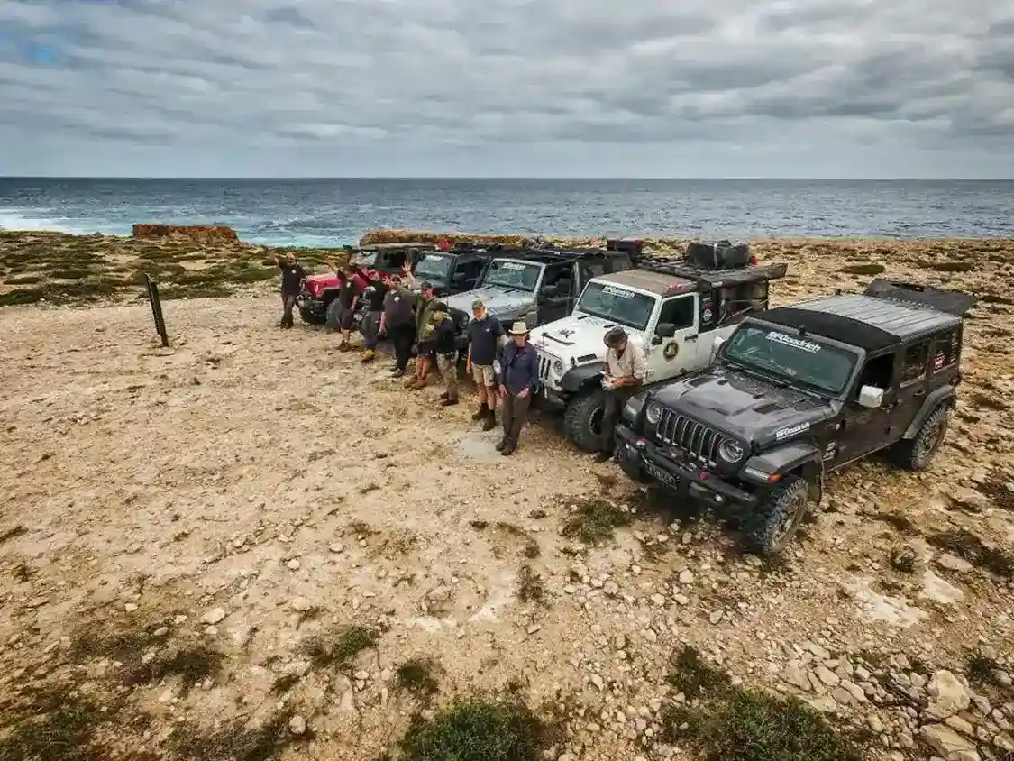 Five Jeep Convoy Crossing Australia