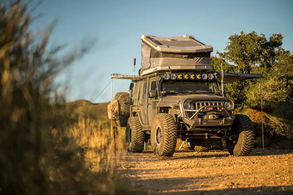 Adventure Dream Rig setting up camp