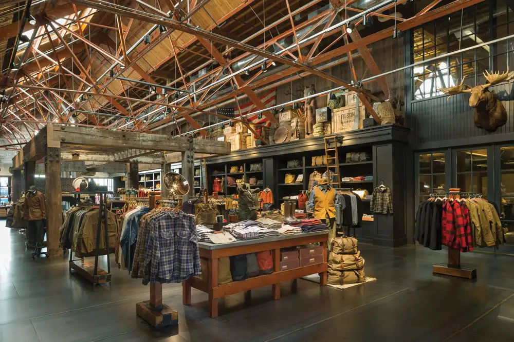 Filson store displaying their many clothing products