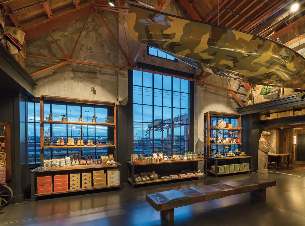 Shoes on display inside the store