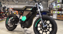 Black and green e-bike from Land Moto.